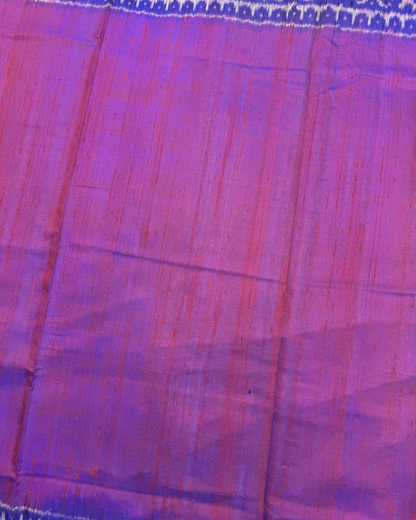 Blue & Purple Plain Raw Silk Patola Saree - SindhoiPatolaArt