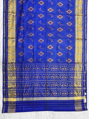 Blue Rajkoti Patola Saree - SindhoiPatolaArt