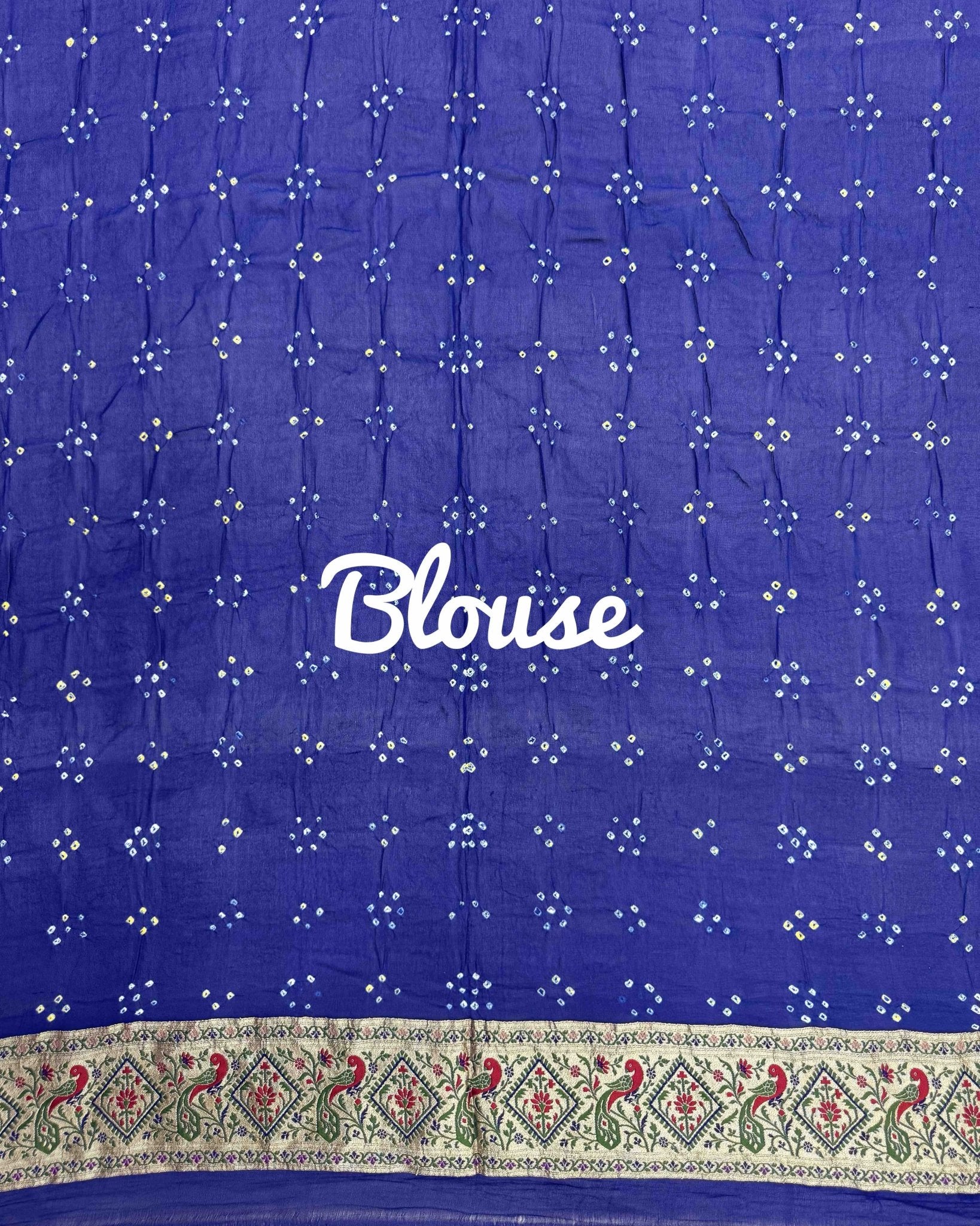 Blue & Red Banarasi Georgette Bandhani Saree - SindhoiPatolaArt