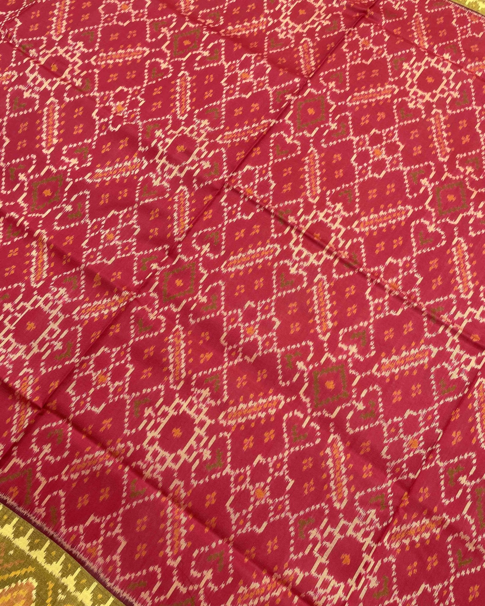 Blue & Red Manekchowk Designer Patola Saree - SindhoiPatolaArt