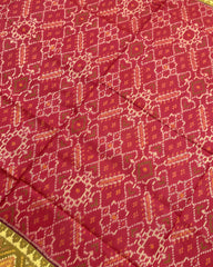 Blue & Red Manekchowk Designer Patola Saree - SindhoiPatolaArt