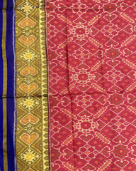 Blue & Red Manekchowk Designer Patola Saree - SindhoiPatolaArt