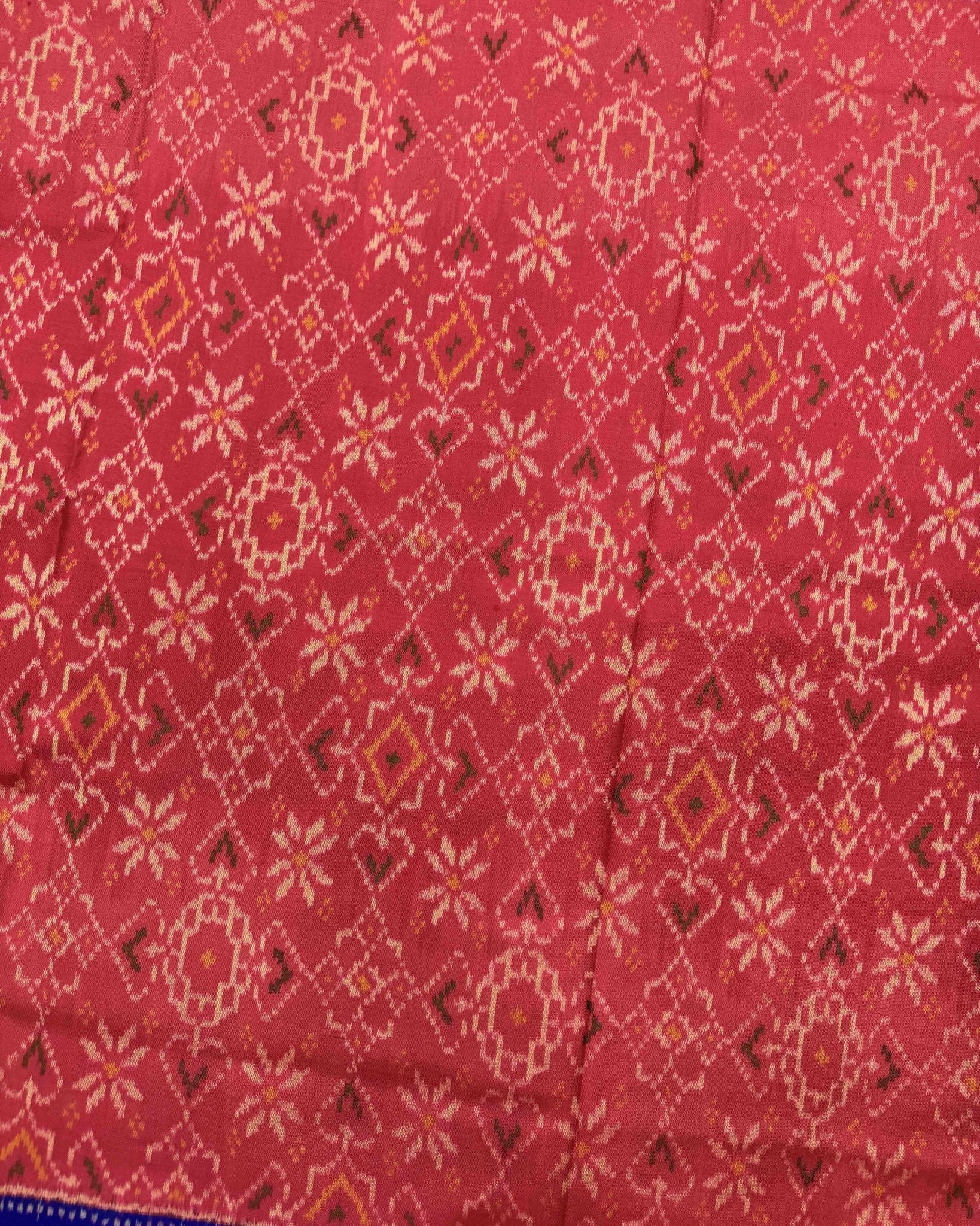Blue & Red Navratan Manekchowk Mix Patola Saree - SindhoiPatolaArt