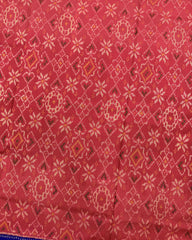 Blue & Red Navratan Manekchowk Mix Patola Saree - SindhoiPatolaArt
