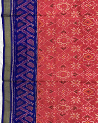 Blue & Red Navratan Manekchowk Mix Patola Saree - SindhoiPatolaArt