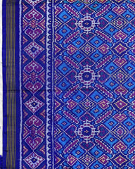 Blue & Sky Blue Manekchowk Patola Saree - SindhoiPatolaArt