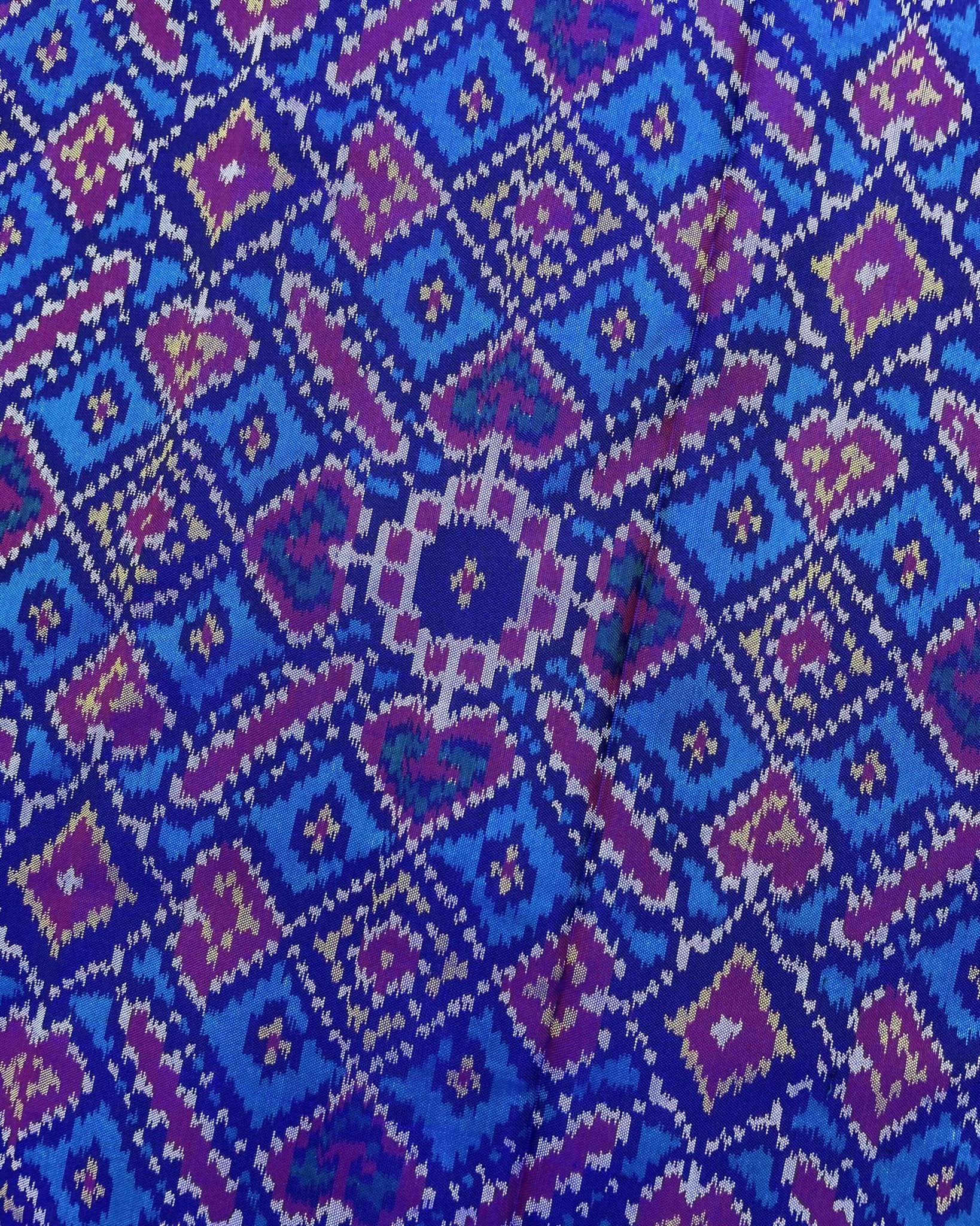 Blue & Sky Blue Manekchowk Patola Saree - SindhoiPatolaArt