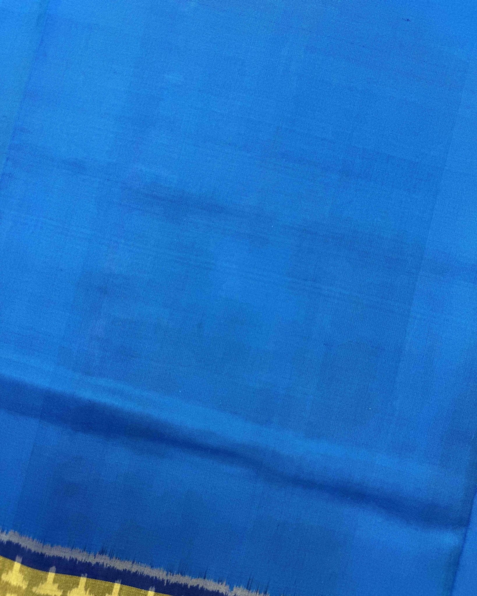 Blue & Sky Blue Plain Patola Saree - SindhoiPatolaArt