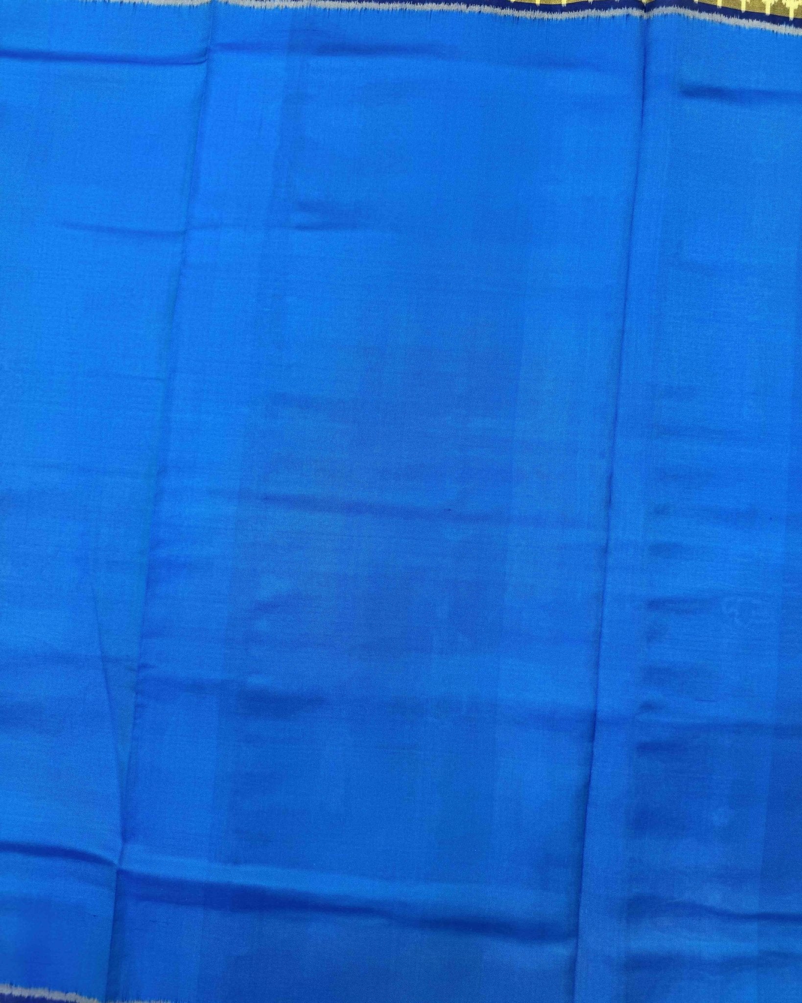 Blue & Sky Blue Plain Patola Saree - SindhoiPatolaArt