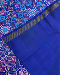 Blue & Sky Manekchowk Patola Saree - SindhoiPatolaArt