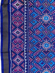 Blue & Sky Manekchowk Patola Saree - SindhoiPatolaArt