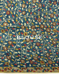 Blue & Sky Shaded Muga Silk Pen Kamalkari Bandhani Saree - SindhoiPatolaArt