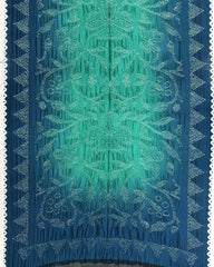 Blue & Sky Shaded Muga Silk Pen Kamalkari Bandhani Saree - SindhoiPatolaArt
