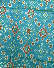 Blue & Sky Turquoise Shaded Navratan Patola Saree - SindhoiPatolaArt