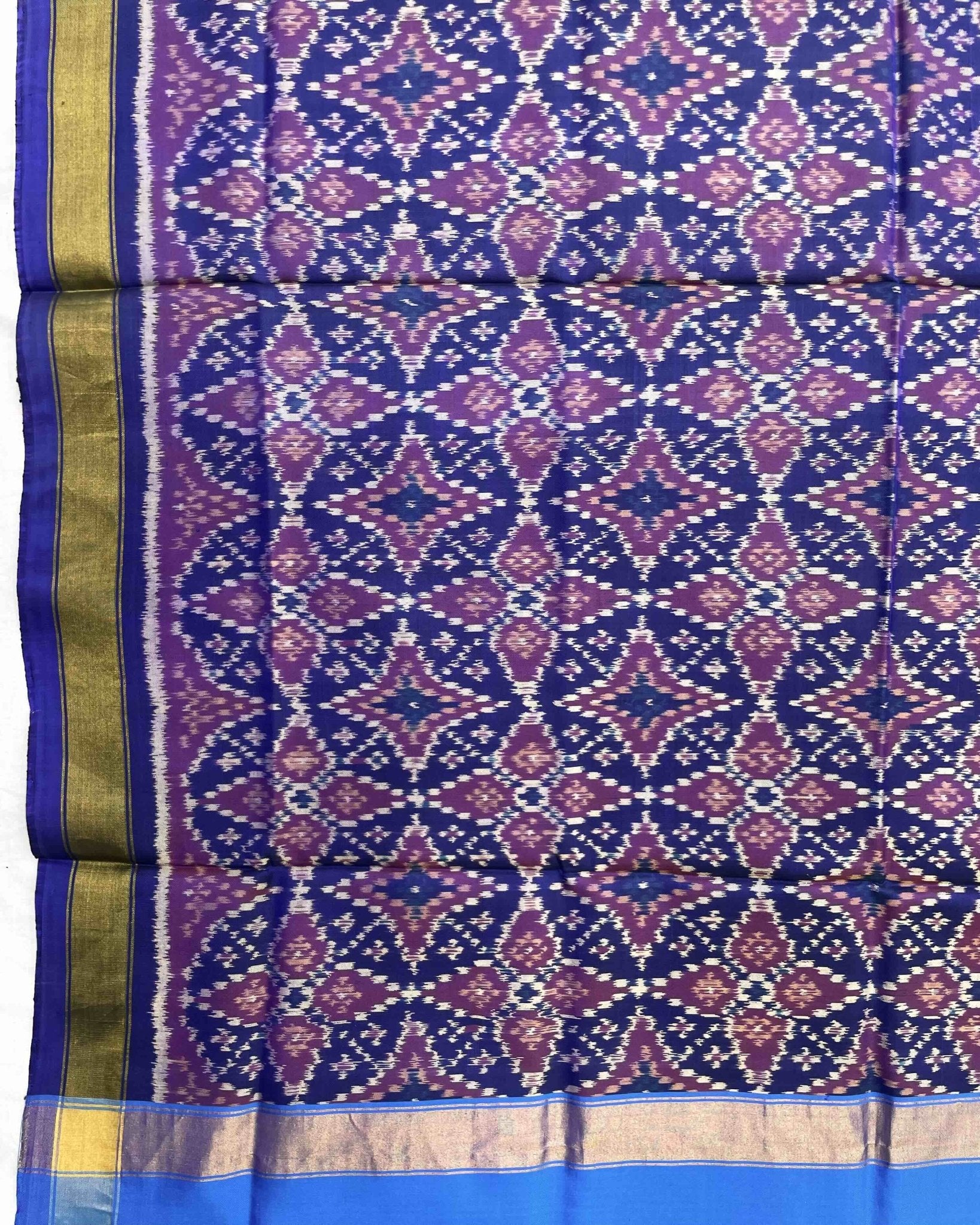 Blue Solsitara Design Patola Dupatta - SindhoiPatolaArt