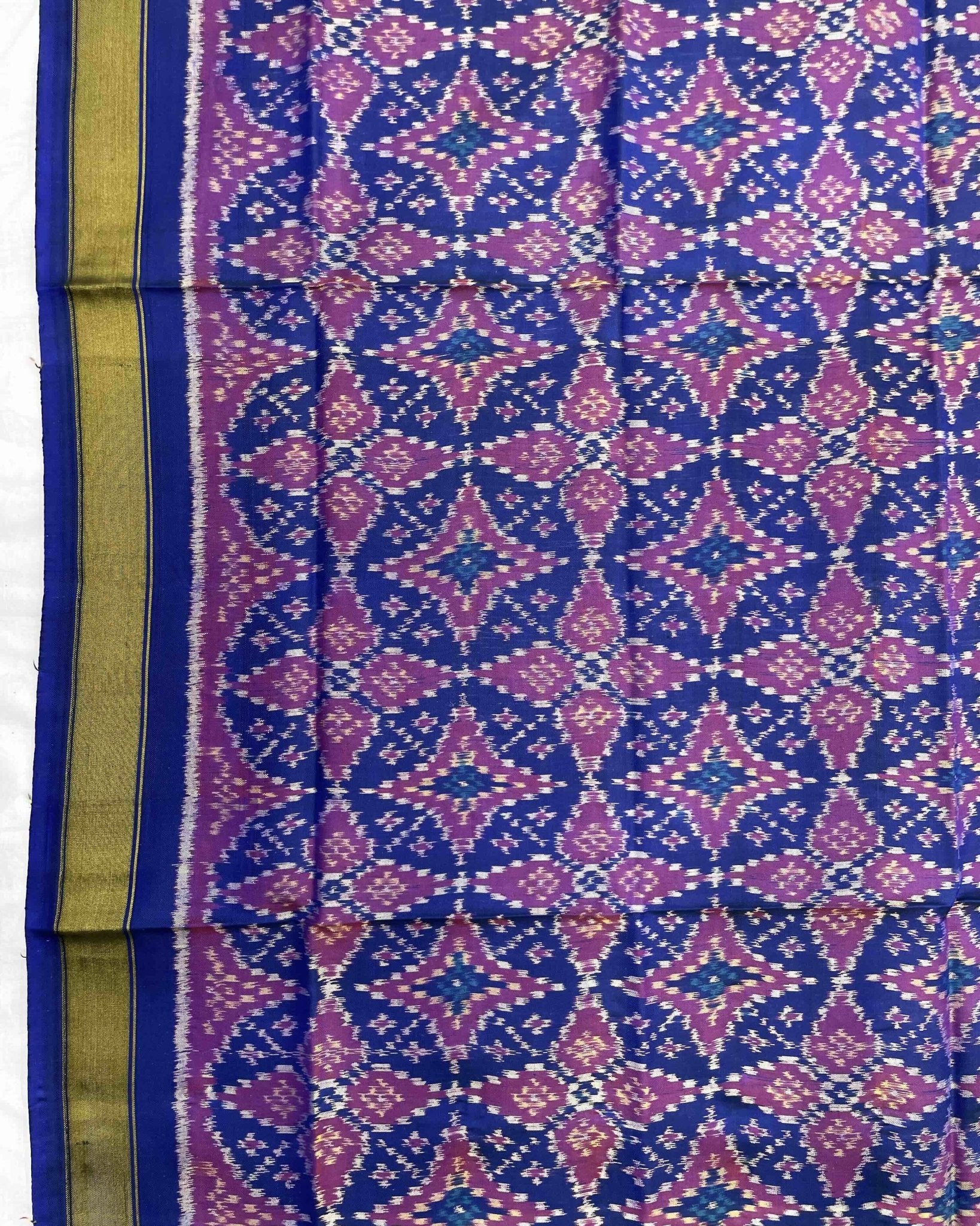 Blue Solsitara Design Patola Dupatta - SindhoiPatolaArt
