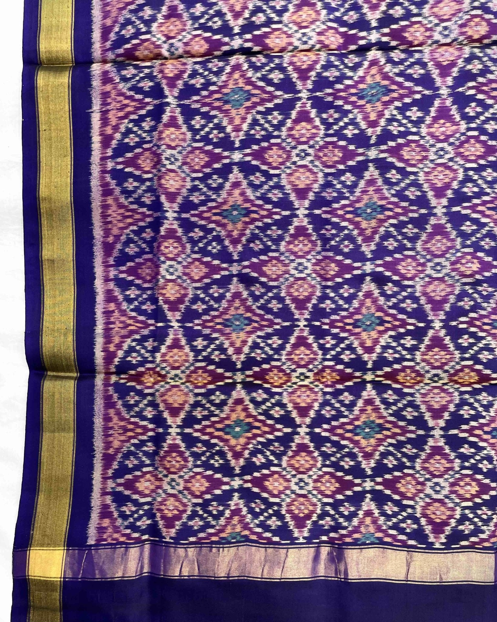 Blue Solsitara Design Patola Dupatta - SindhoiPatolaArt