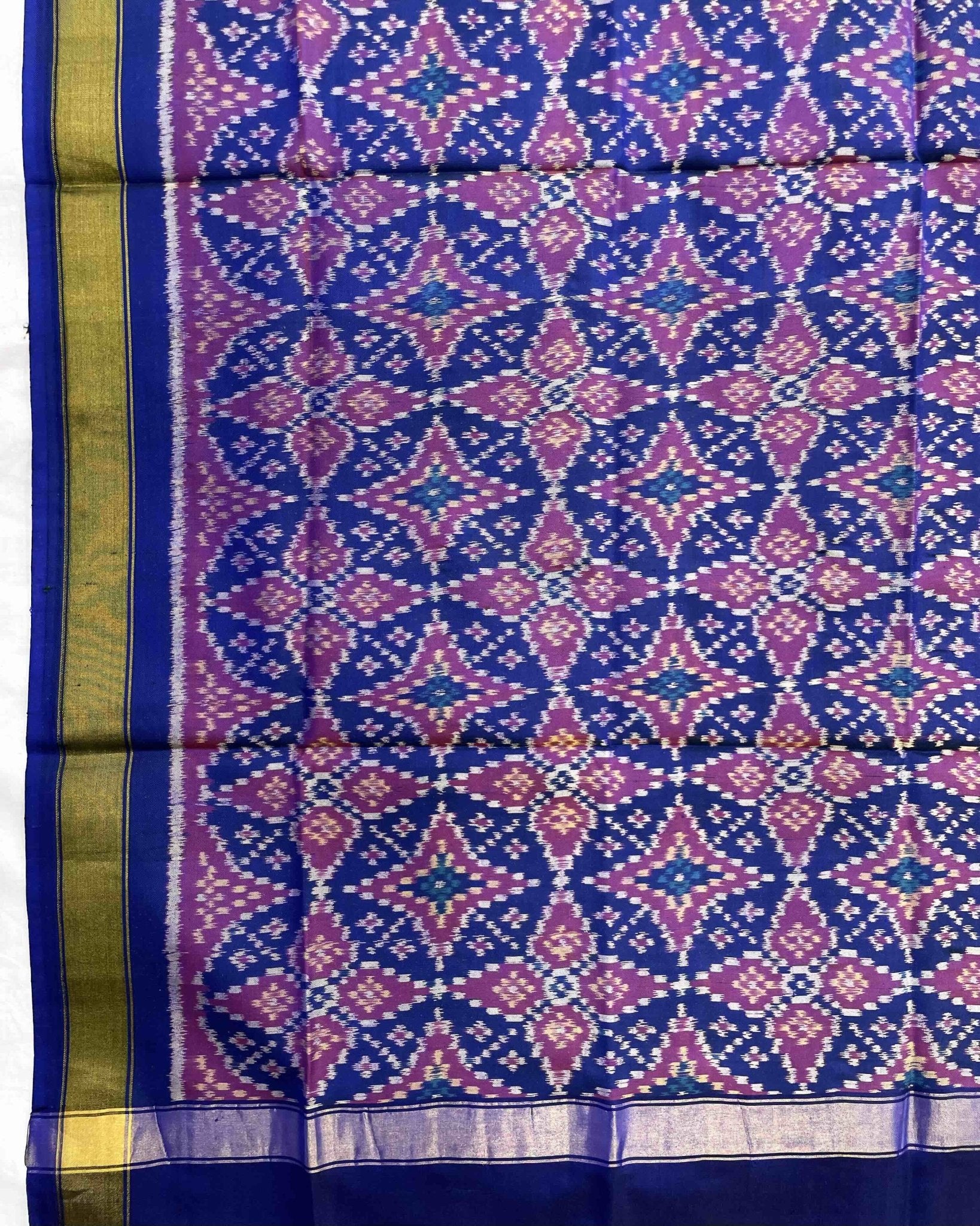 Blue Solsitara Design Patola Dupatta - SindhoiPatolaArt