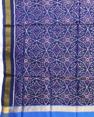 Blue Solsitara Design Patola Dupatta - SindhoiPatolaArt