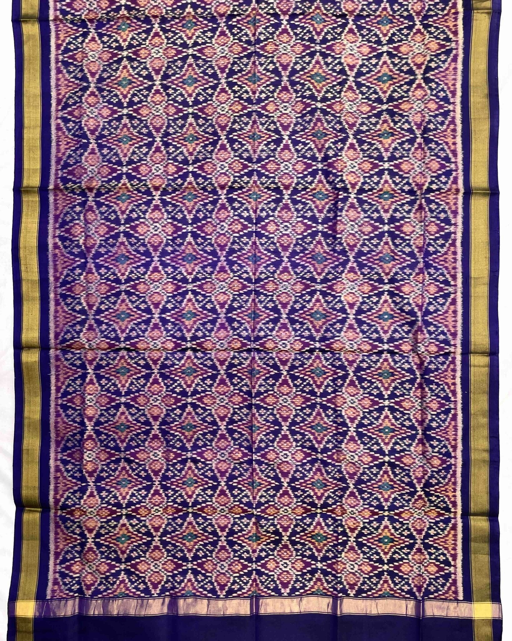 Blue Solsitara Design Patola Dupatta - SindhoiPatolaArt