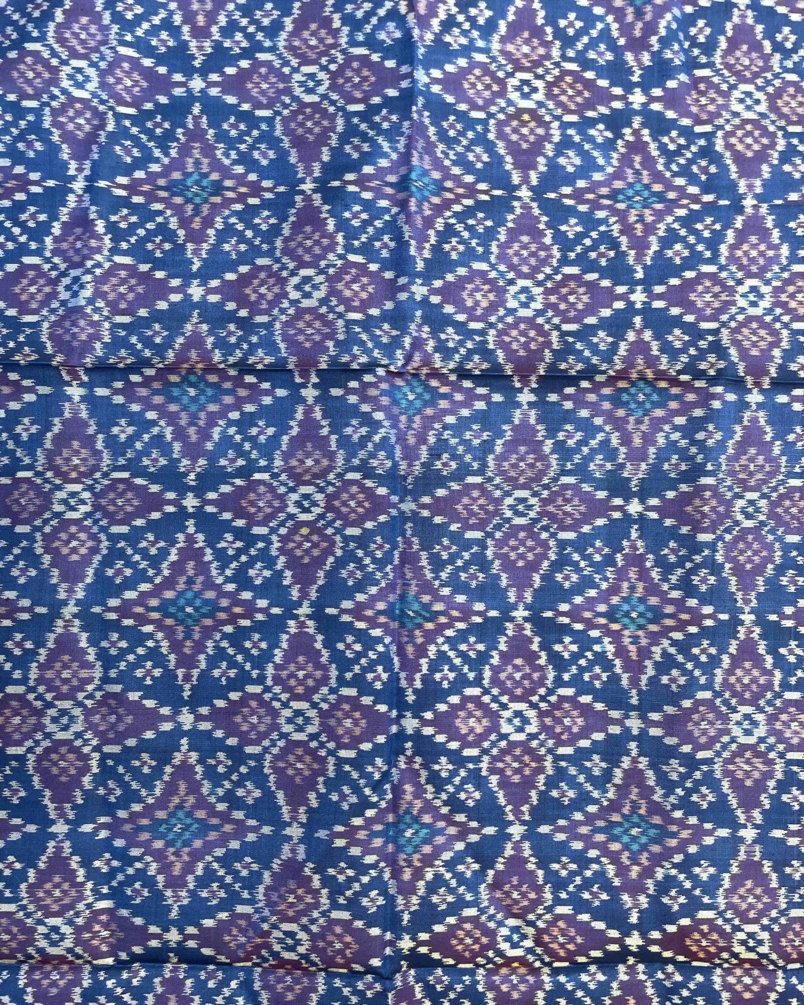 Blue Solsitara Design Patola Dupatta - SindhoiPatolaArt