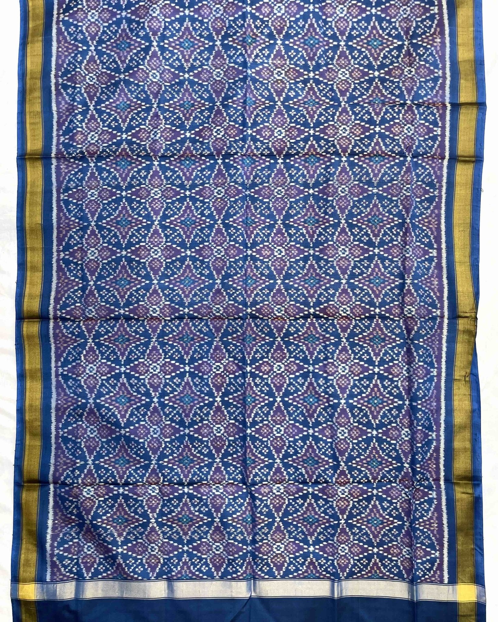 Blue Solsitara Design Patola Dupatta - SindhoiPatolaArt