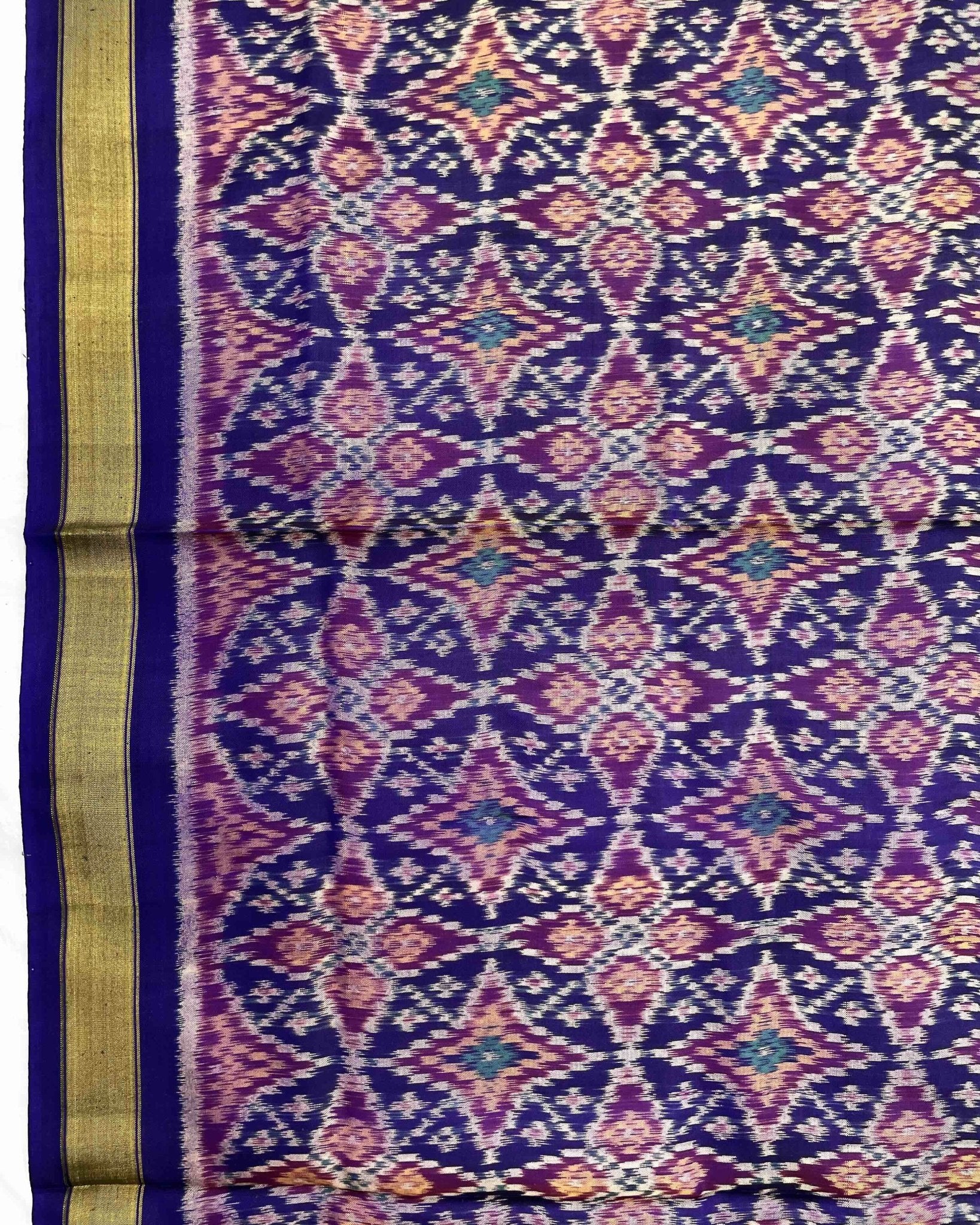 Blue Solsitara Design Patola Dupatta - SindhoiPatolaArt