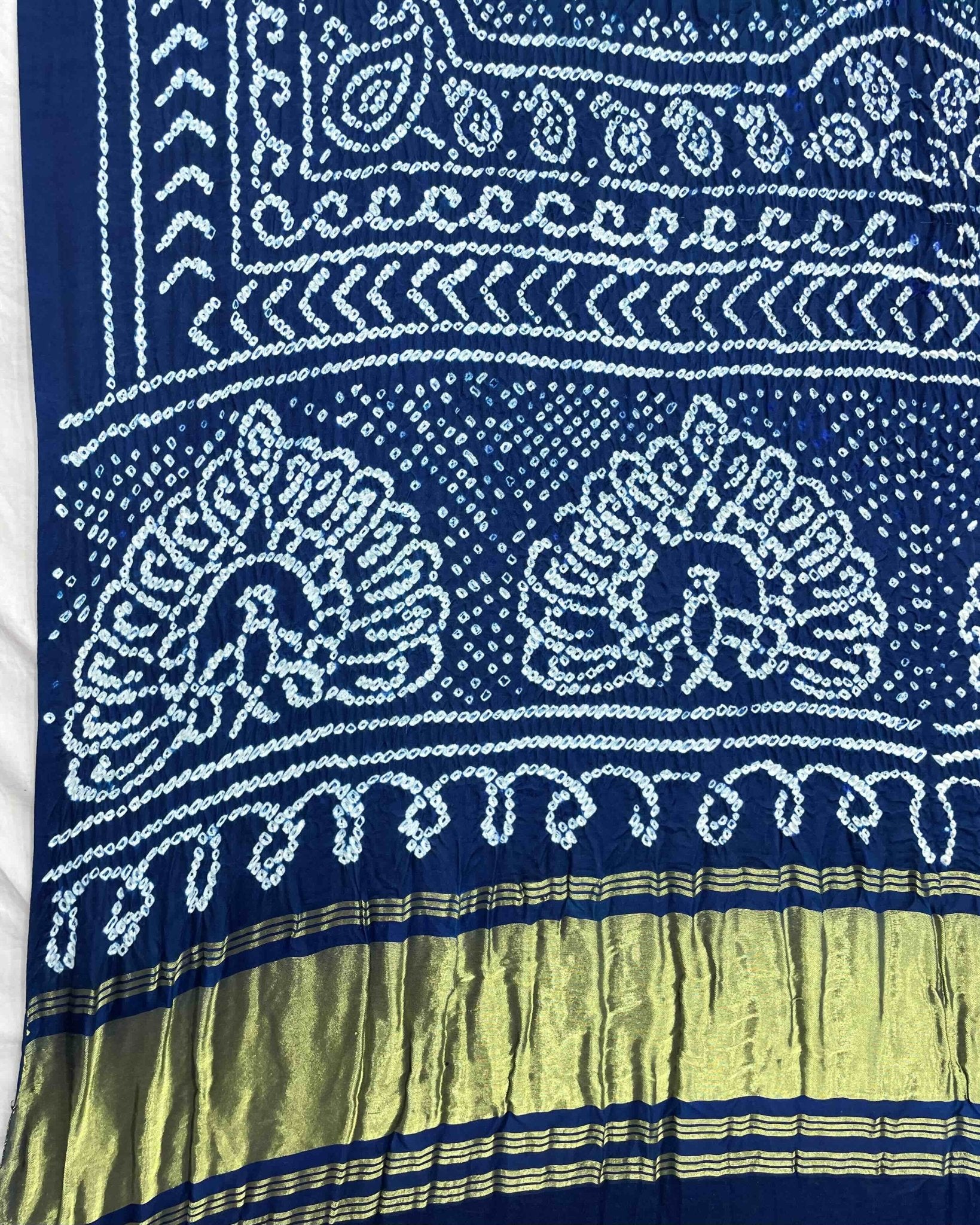 Blue & Turquoise Gajji Bandhani Dupatta - SindhoiPatolaArt