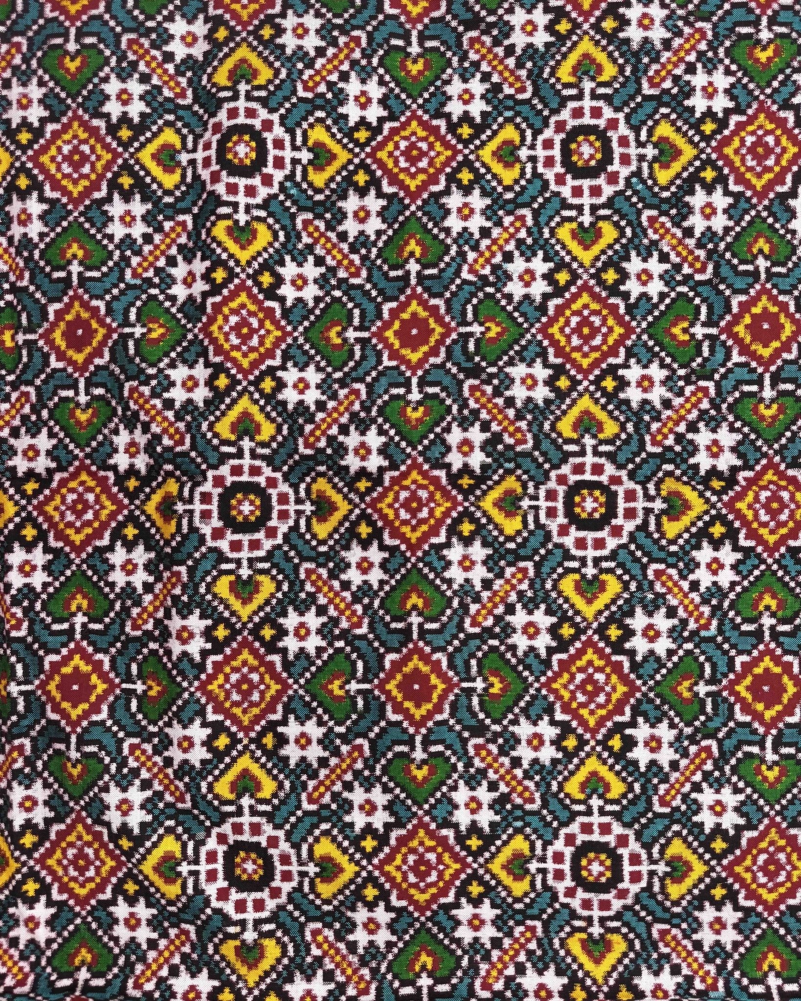 Blue & Turquoise Manekchowk Patola Dupatta - SindhoiPatolaArt