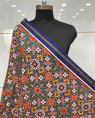 Blue & Turquoise Manekchowk Patola Dupatta - SindhoiPatolaArt