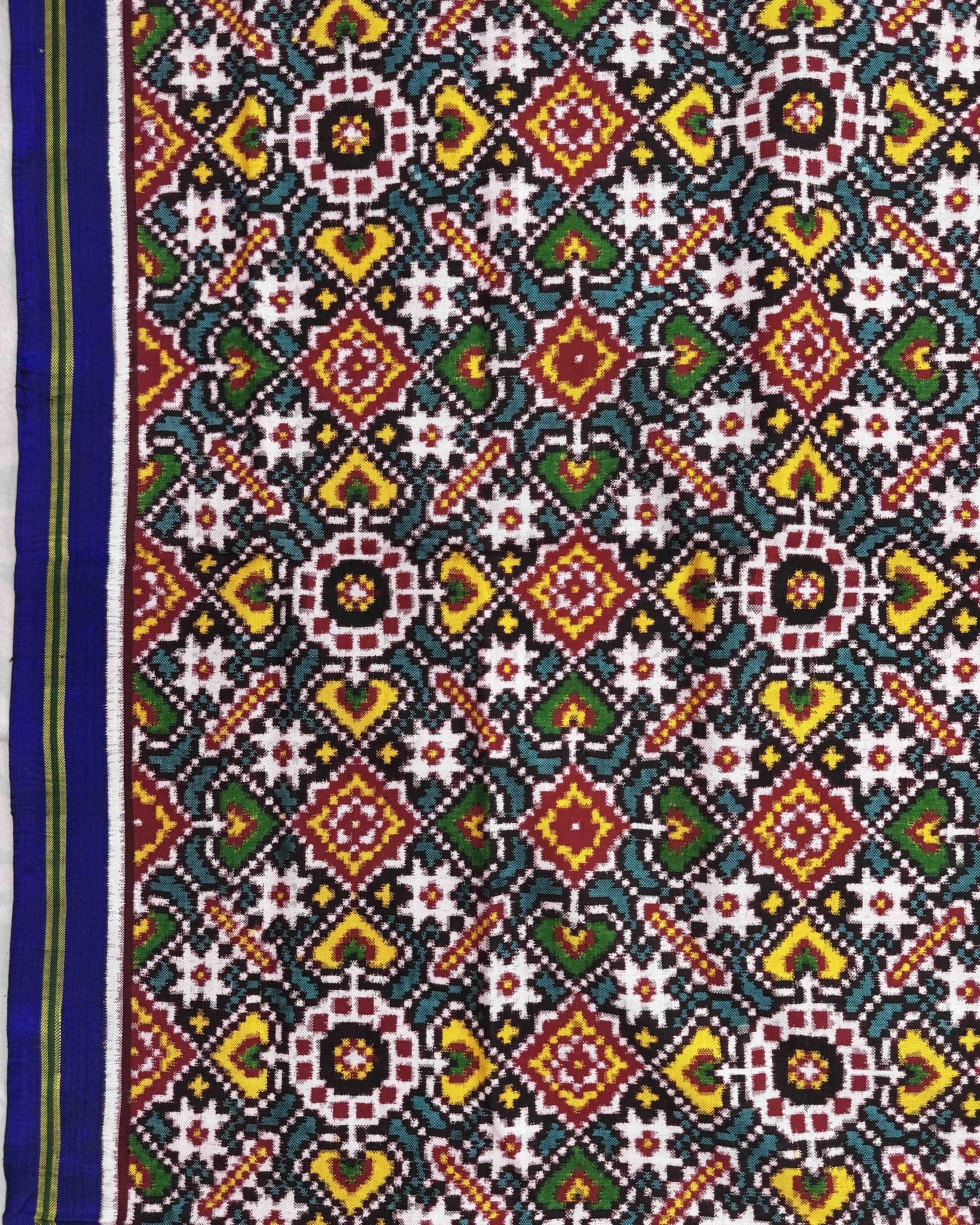 Blue & Turquoise Manekchowk Patola Dupatta - SindhoiPatolaArt