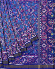 Blue & Turquoise Manekchowk Patola Saree - SindhoiPatolaArt