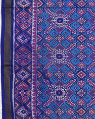 Blue & Turquoise Manekchowk Patola Saree - SindhoiPatolaArt