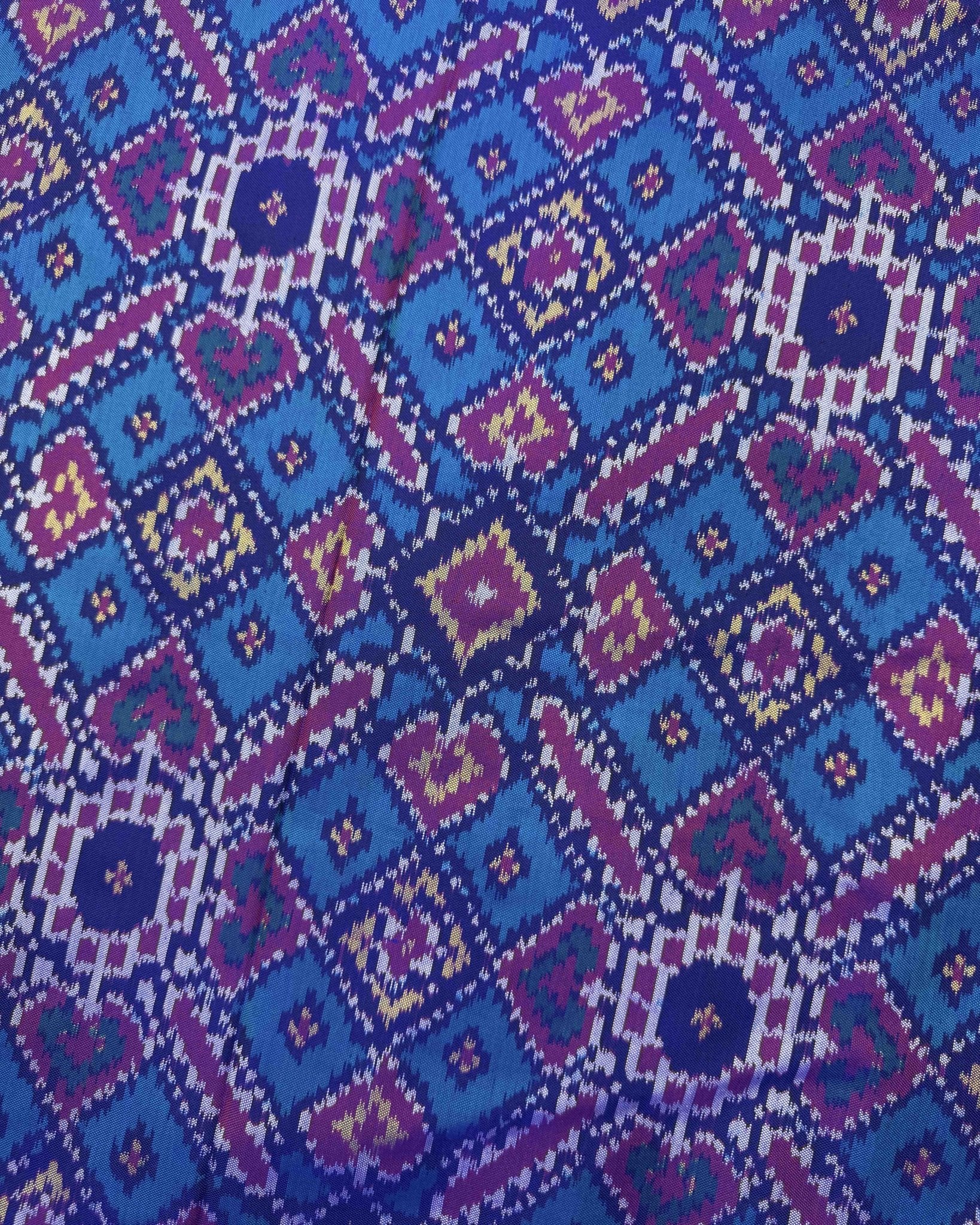 Blue & Turquoise Manekchowk Patola Saree - SindhoiPatolaArt