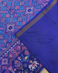 Blue & Turquoise Manekchowk Patola Saree - SindhoiPatolaArt