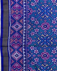 Blue & Turquoise Navratan Designer Patola Saree - SindhoiPatolaArt