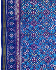 Blue & Turquoise Navratan Patola Saree - SindhoiPatolaArt