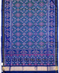 Blue & Turquoise Navratan Patola Saree - SindhoiPatolaArt