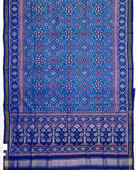 Blue & Turquoise Navratan Patola Saree - SindhoiPatolaArt