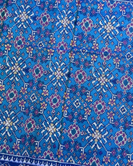 Blue & Turquoise Navratan Patola Saree - SindhoiPatolaArt