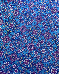 Blue & Turquoise Navratan Patola Saree - SindhoiPatolaArt