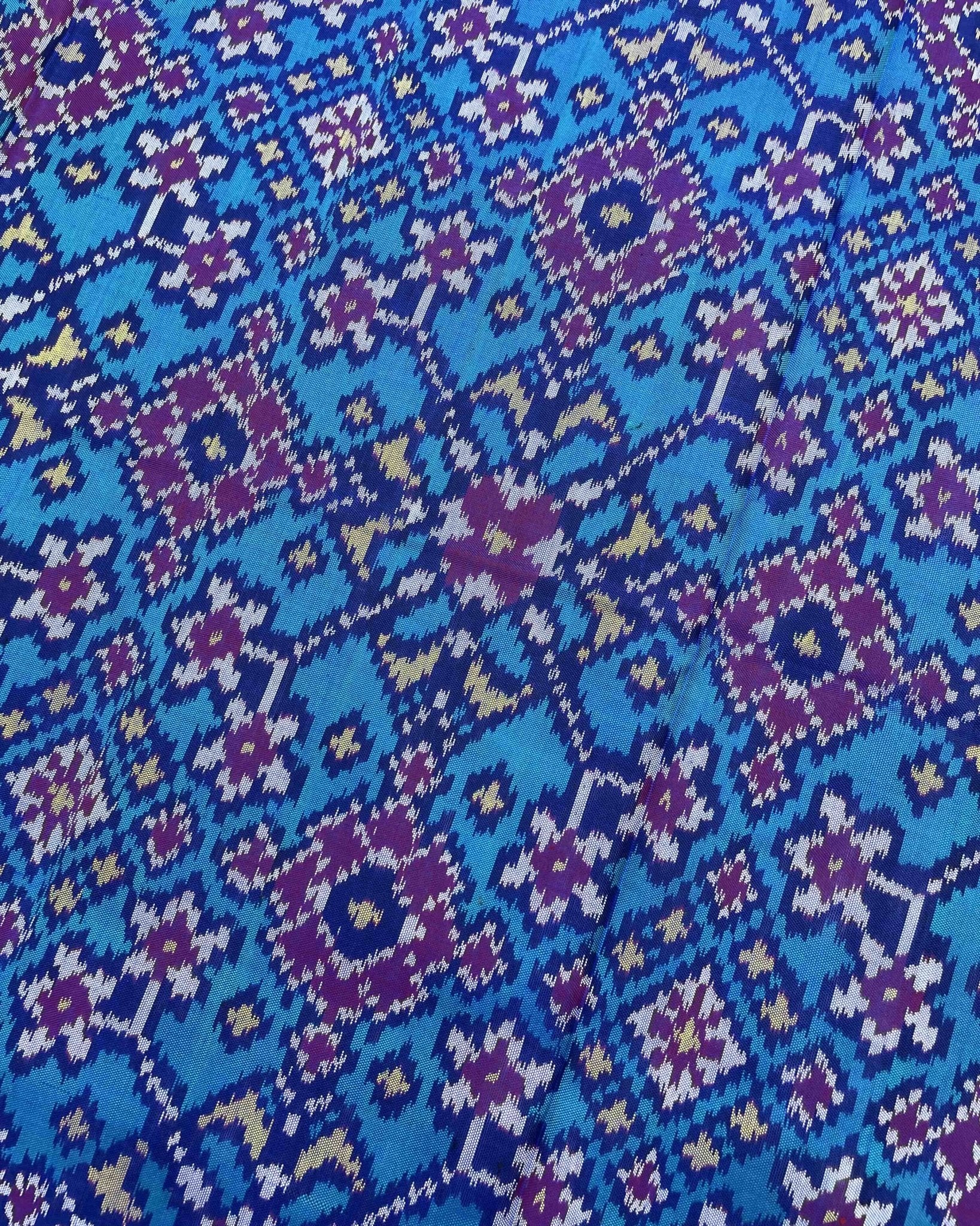 Blue & Turquoise Navratan Patola Saree - SindhoiPatolaArt