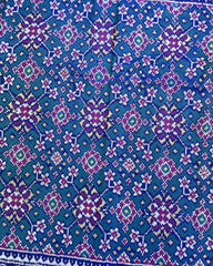 Blue & Turquoise Navratan Patola Saree - SindhoiPatolaArt
