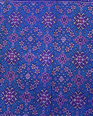 Blue & Turquoise Navratan Semi Double Ikat Patola Saree - SindhoiPatolaArt