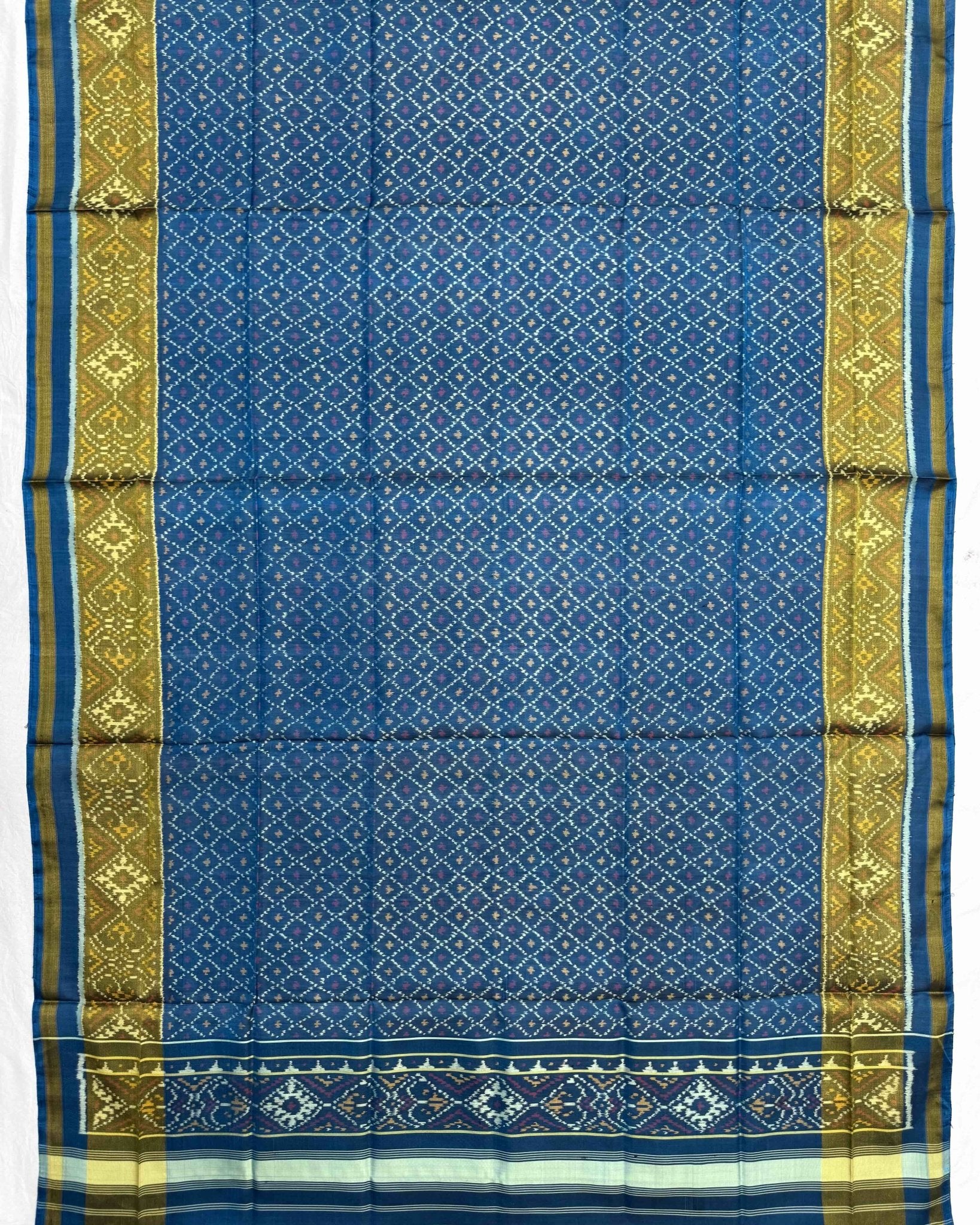 Blue Turquoise Shade Boody Patola Dupatta - SindhoiPatolaArt