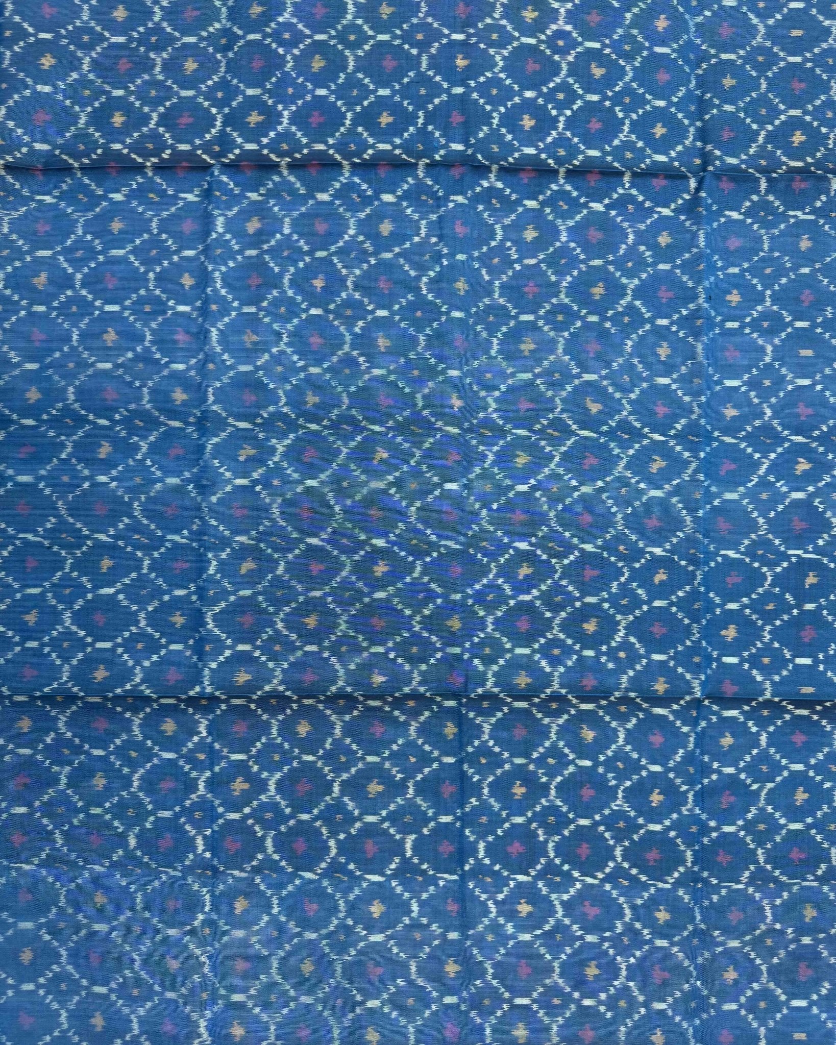 Blue Turquoise Shaded Booty Patola Dupatta - SindhoiPatolaArt