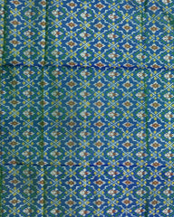 Blue Turquoise Shaded Buttonful Patola Dupatta - SindhoiPatolaArt