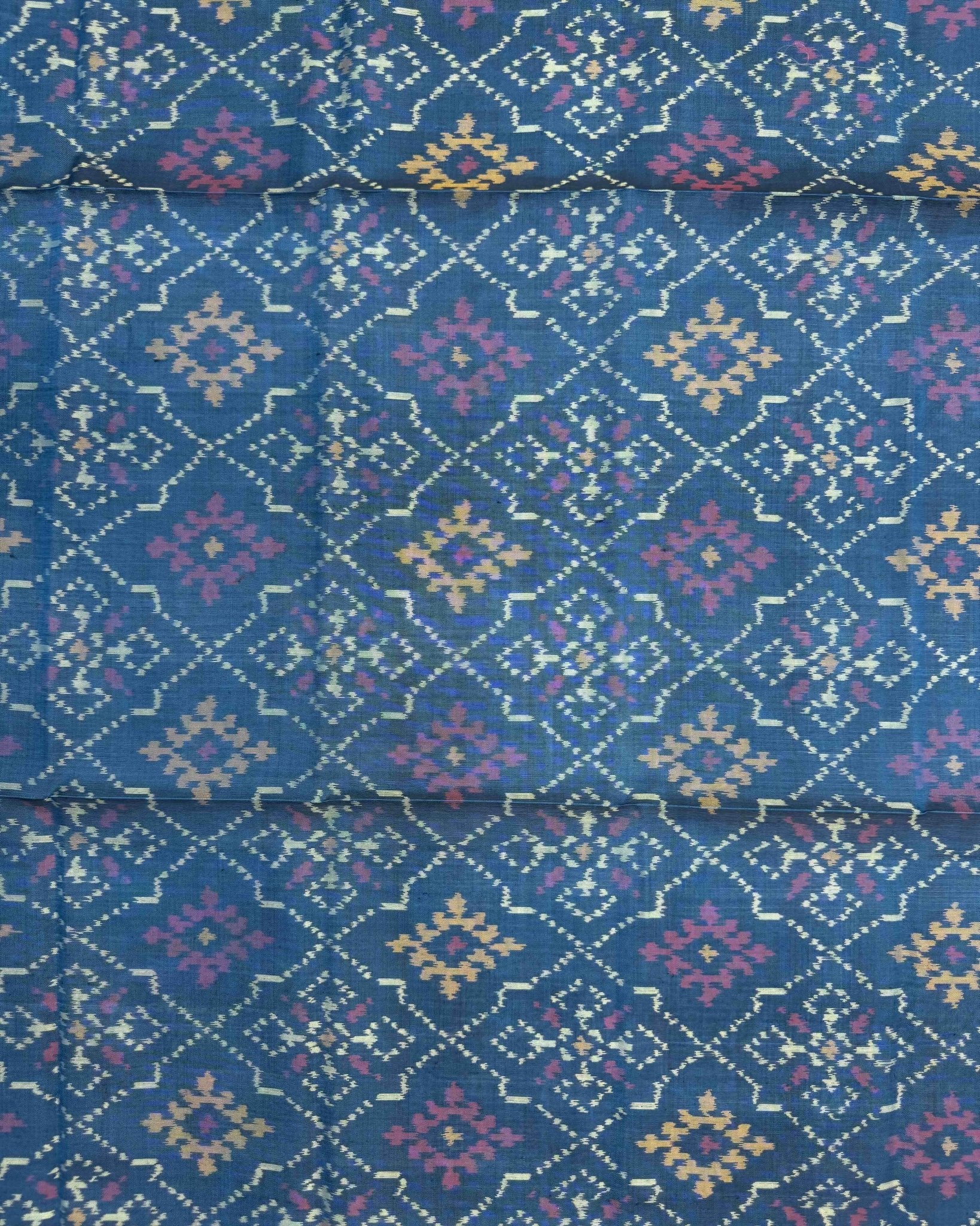 Blue Turquoise Shaded Panchanda Patola Dupatta - SindhoiPatolaArt