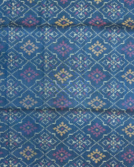 Blue Turquoise Shaded Panchanda Patola Dupatta - SindhoiPatolaArt