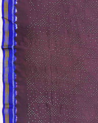 Blue & Wine Bandhani Patola Dupatta - SindhoiPatolaArt